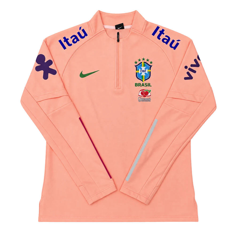 Pull zippé Brésil saumon